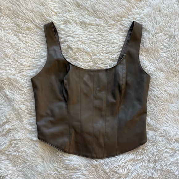Abercrombie & Fitch Tops - Abercrombie & Fitch Faux Leather Crop Corset Top